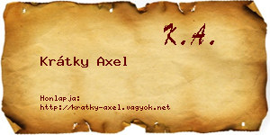 Krátky Axel névjegykártya